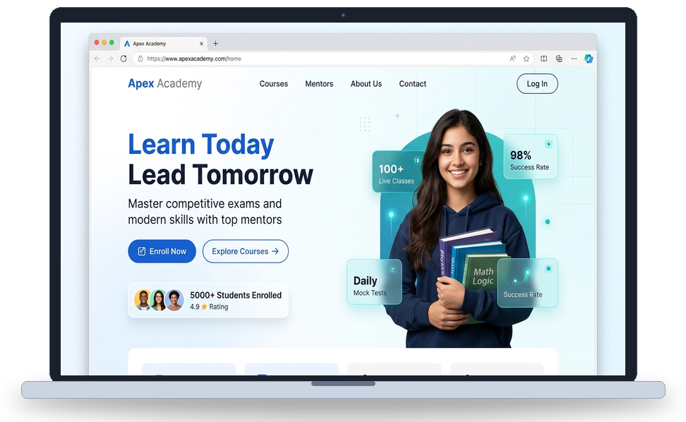 Coaching centre website built by Sushanta Digital
